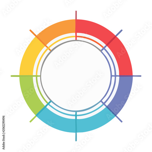 Flat Design Circular Color Wheel Icon