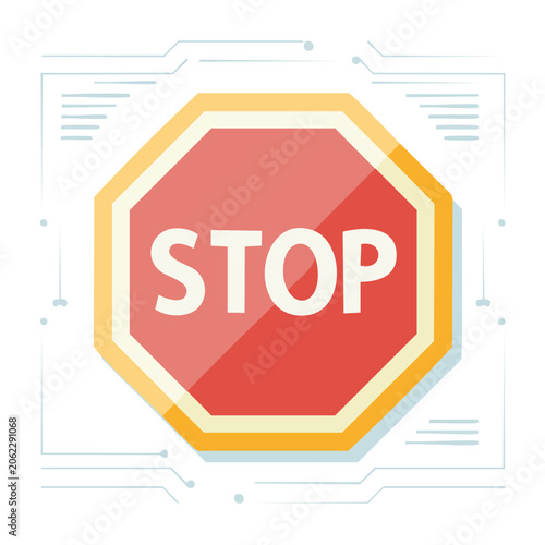 Stop sign flat design icon