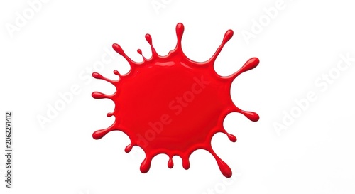 Red virus particle splash illustration in 3d style