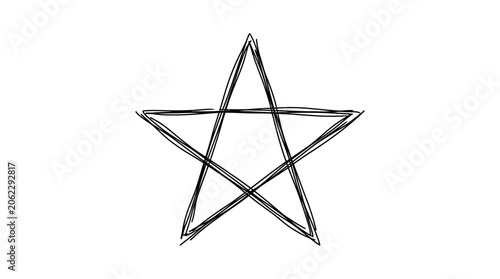 Quadro su tela A silver pentagram symbol on white.