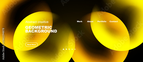 Abstract yellow design. Geometric shapes overlap, creating dynamic visual eff...