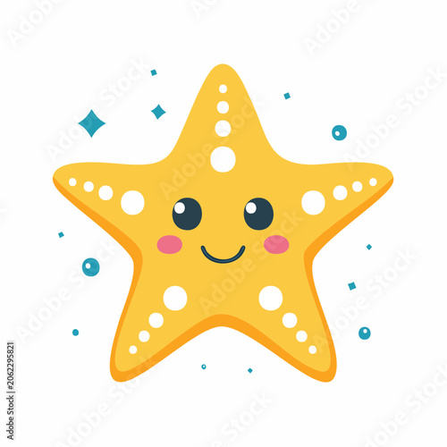 Cute Cartoon Starfish Character