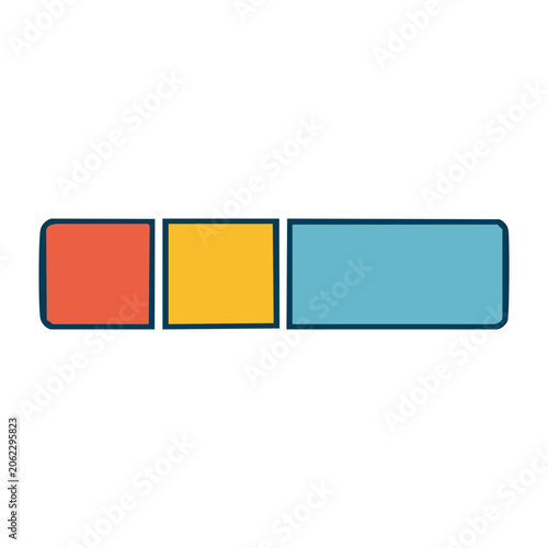 Flat battery indicator icon with three levels