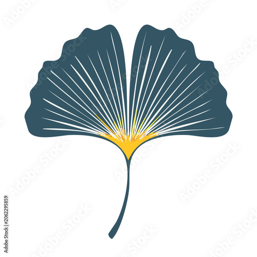 Flat design ginkgo leaf illustration