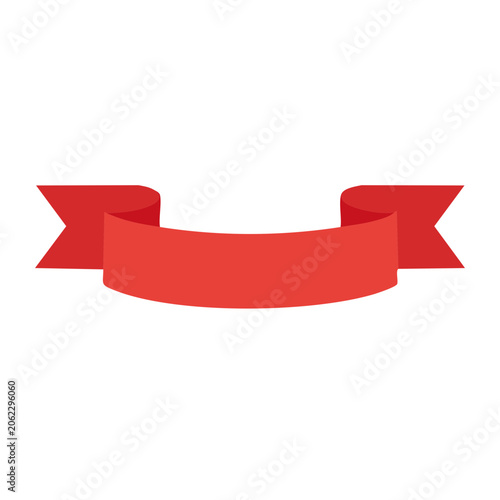 Red ribbon banner vector