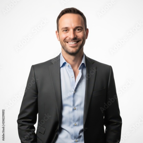 Smiling professional man in suit and dress shirt