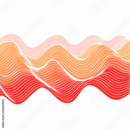 Abstract Wavy Lines with Gradient Colors