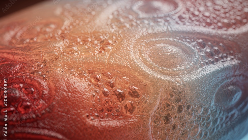 Fototapeta premium Macro view of abstract skin texture with vibrant swirling color gradients