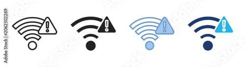 Fotografie Wifi icon set multiple style collection