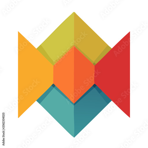 Colorful geometric diamond shape vector