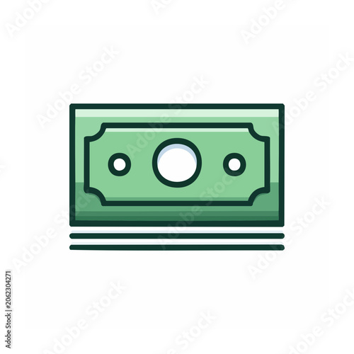 Flat design green computer monitor icon