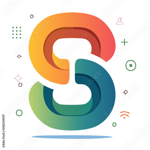 Flat design loading progress icon with circular arrows