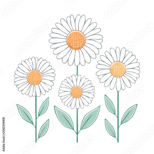 Flat design sunflower vector illustration