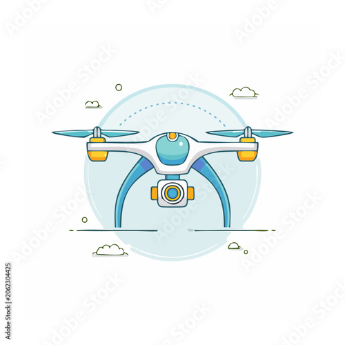 Flat design vector illustration of human brain with neurons