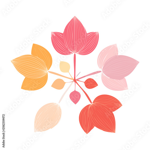 Lotus flower flat design vector illustration