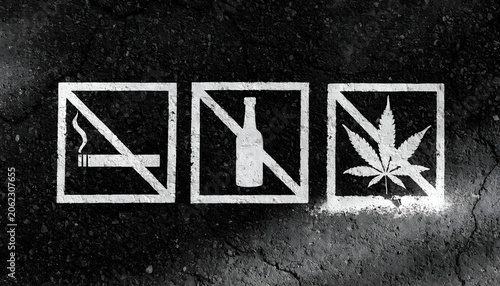 No Smoking No Alcohol No Marijuana Signs