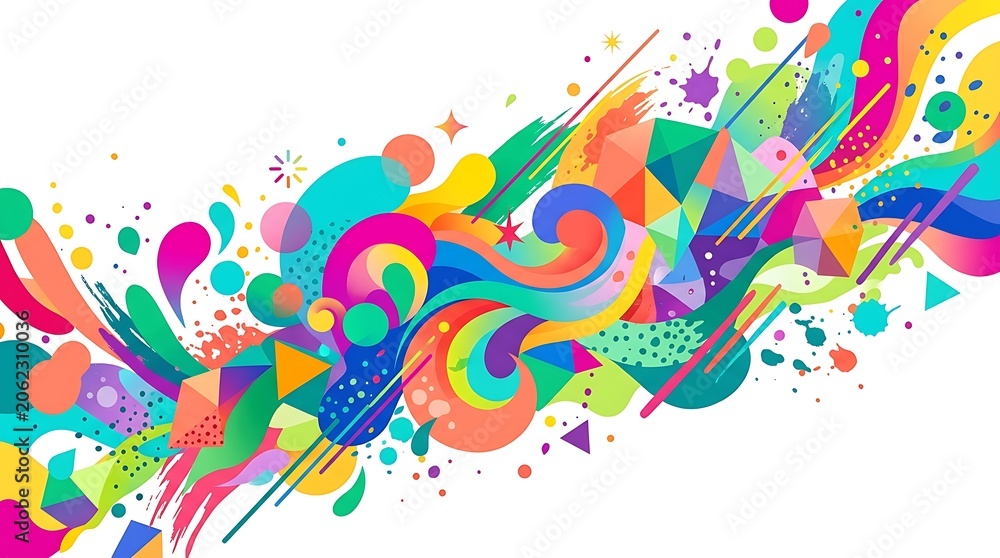 Fototapeta premium Vibrant Colorful Paint Splatter Background Illustration