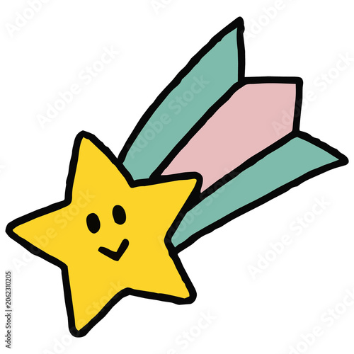 おたよりに使えるかわいい流れ星のアイコン