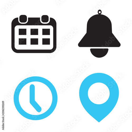 Time and place icon set icon, set, time, place, location, clock, map, pin, schedule, calendar, navigation, timer, destination, appointment, date, watch, marker, route, travel, event, reminder