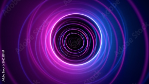 Colorful neon vortex circle tunnel background