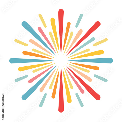 Flat design sunburst vector with gradient rays