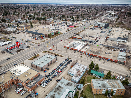 Schilderij op canvas Overhead perspective shows Grosvenor Park neighborhood in Saskatoon