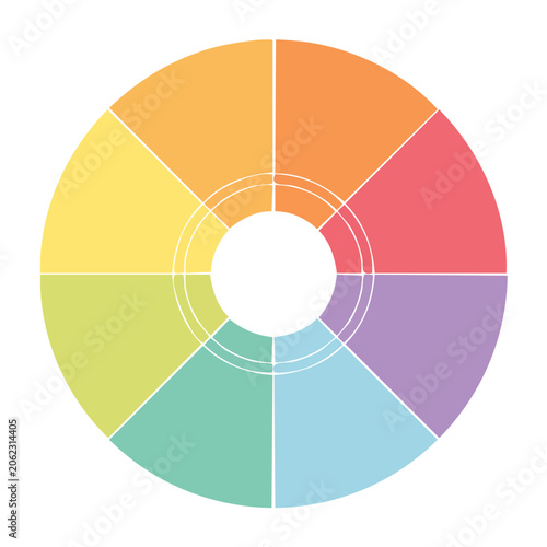Flat design color wheel with eight segments