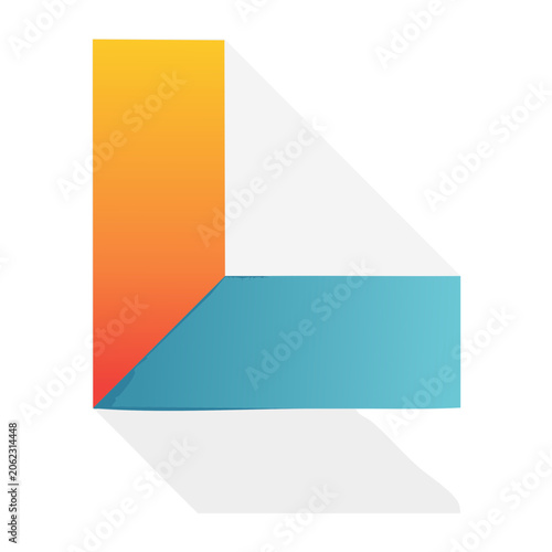 Flat design letter L icon with gradient colors