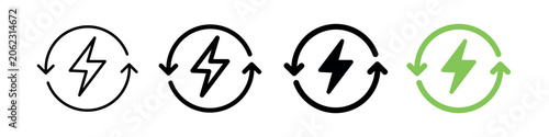Energy battery vector icon illustrating power storage, renewable energy systems, and sustainable technology