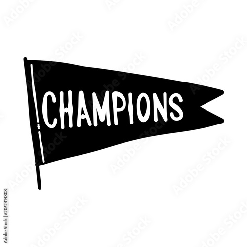 Fotografie champions flag in black