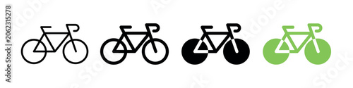 Bicycle vector icon representing eco-friendly transportation, healthy lifestyle, and sustainable urban mobility