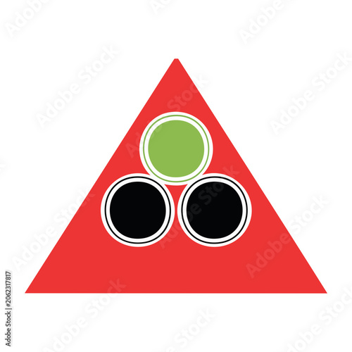 Flat design traffic light icon set