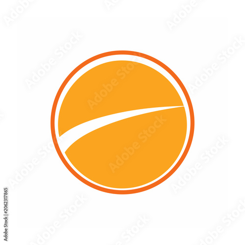 Flat orange circle ring isolated on transparent background