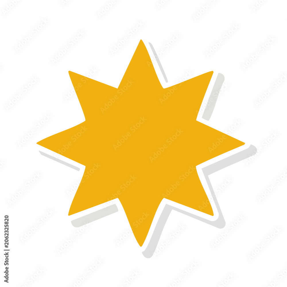 Obraz premium Yellow Starburst Shape with Shadow