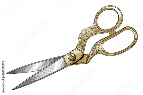 Cutting Scissors on White Background