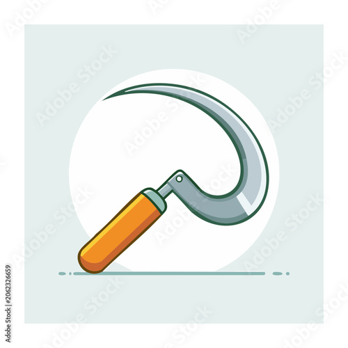 Flat design orange paperclip isolated