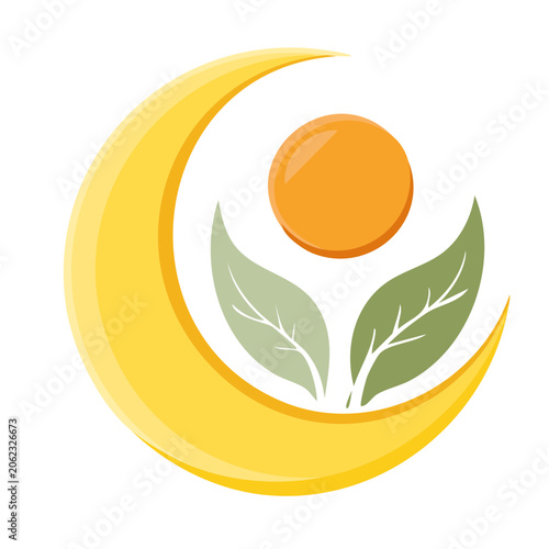 Flat design orange slice with lemon peel