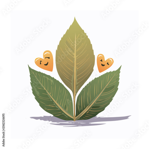 Flat design pineapple with green leaves isolated