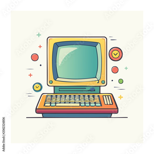 Flat design vector of a laptop computer