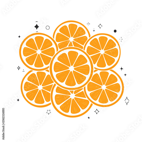 Orange mandala geometric pattern vector