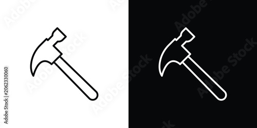Fotografie Hammer icons Simple element collection.
