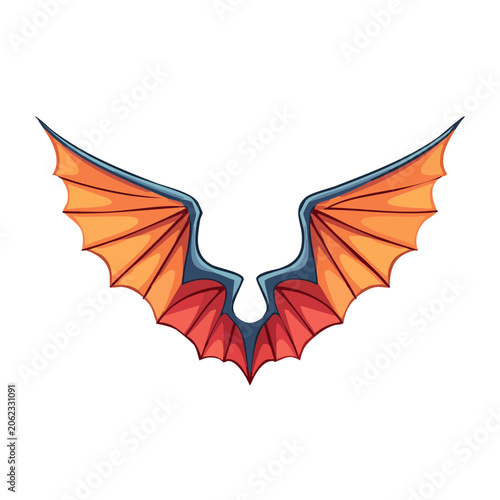 Colorful dragon wings illustration