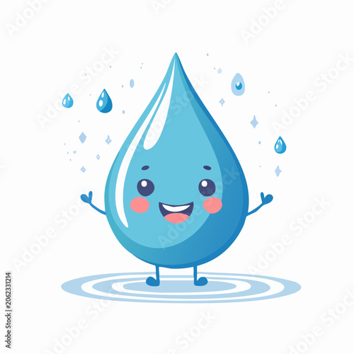 Cute Water Drop Character