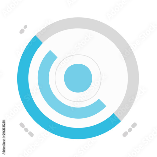 Flat design circular progress chart icon