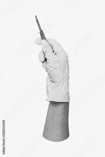 Принти на полотні Hand holding surgical knife, medical image