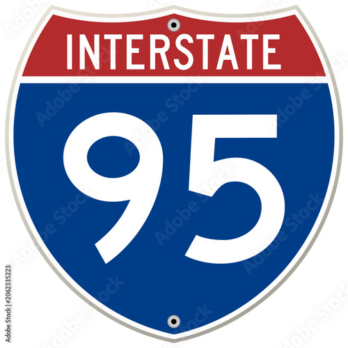 Interstate 95 Highway Road Sign vector illustration
