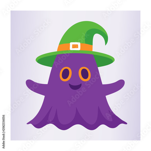 Cartoon purple mushroom with face and eyes