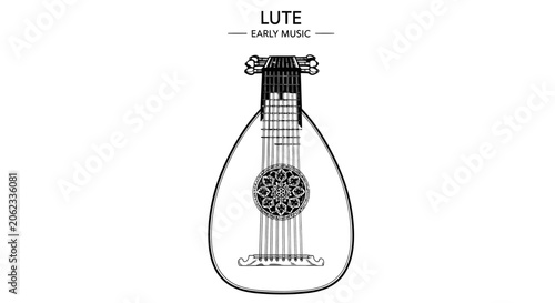 Photos Illustration of a Lute an Ancient Stringed Musical Instrument.