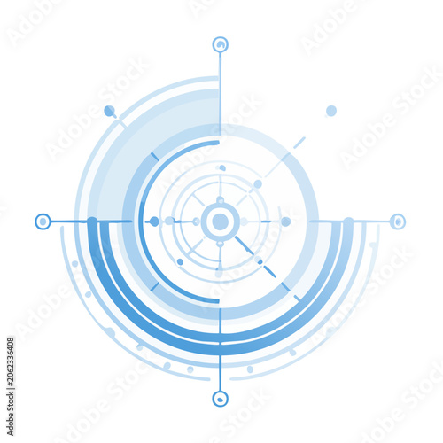 Minimalist blue target reticle vector