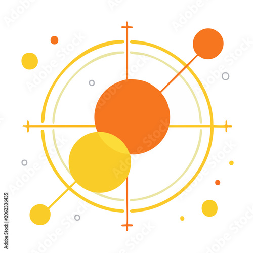 Minimalist yin yang symbol line art